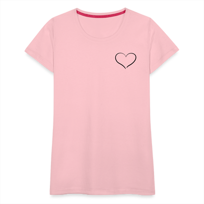 Heart Outline Design T-Shirt for Women | Women’s Premium T-Shirt - pink