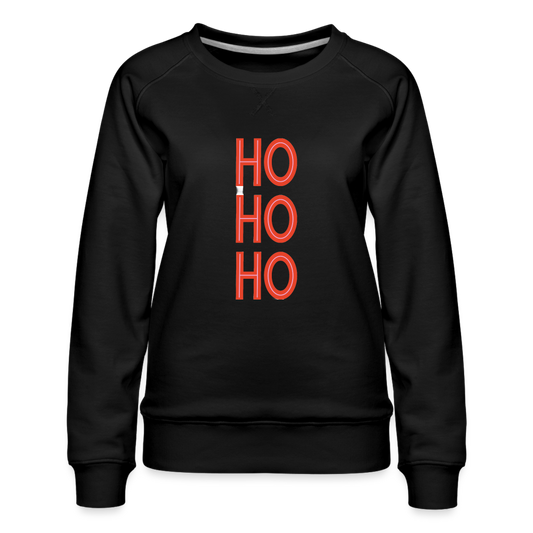 HO HO HO Christmas Sweatshirts for Her | Women’s Premium Sweatshirt - black