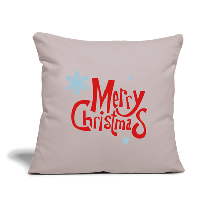 Throw Pillow Cover 18" x 18" – "Merry Christmas" Design - light taupe