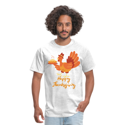 Happy Thanksgiving with Turkey | Unisex Classic T-Shirt for Men and Women - light heather gray