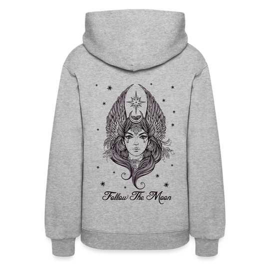 Follow the Moon Hoodie for Women | Follow the Moon Hoodie for Girls | Women's Hoodie - heather gray