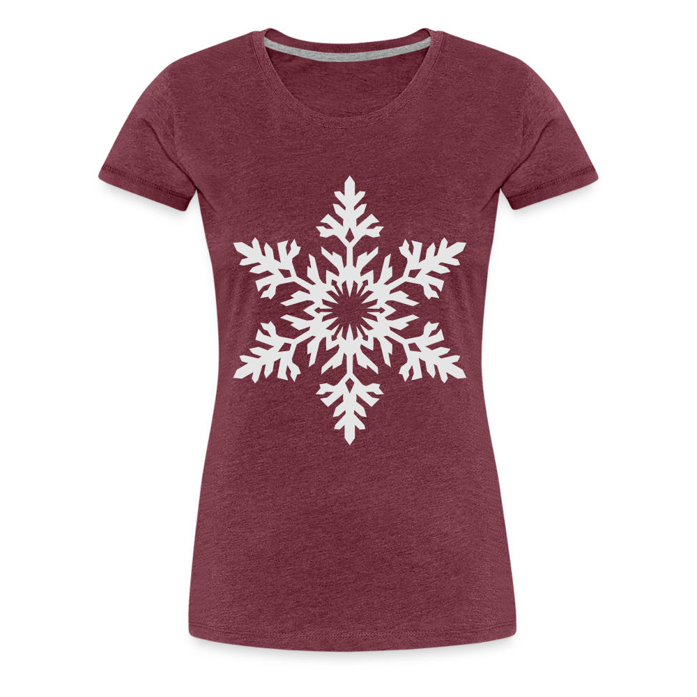 Snowflake Design T-Shirt For Women | Women’s Premium T-Shirt - heather burgundy