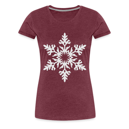 Snowflake Design T-Shirt For Women | Women’s Premium T-Shirt - heather burgundy