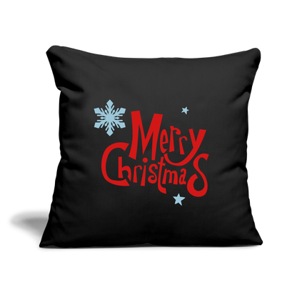 Throw Pillow Cover 18" x 18" – "Merry Christmas" Design - black