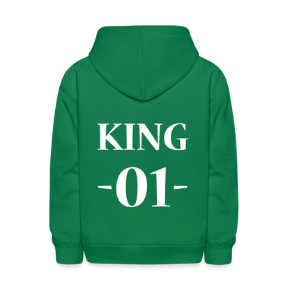 Kids' Hoodie-  "King No. 1" Back Print - kelly green