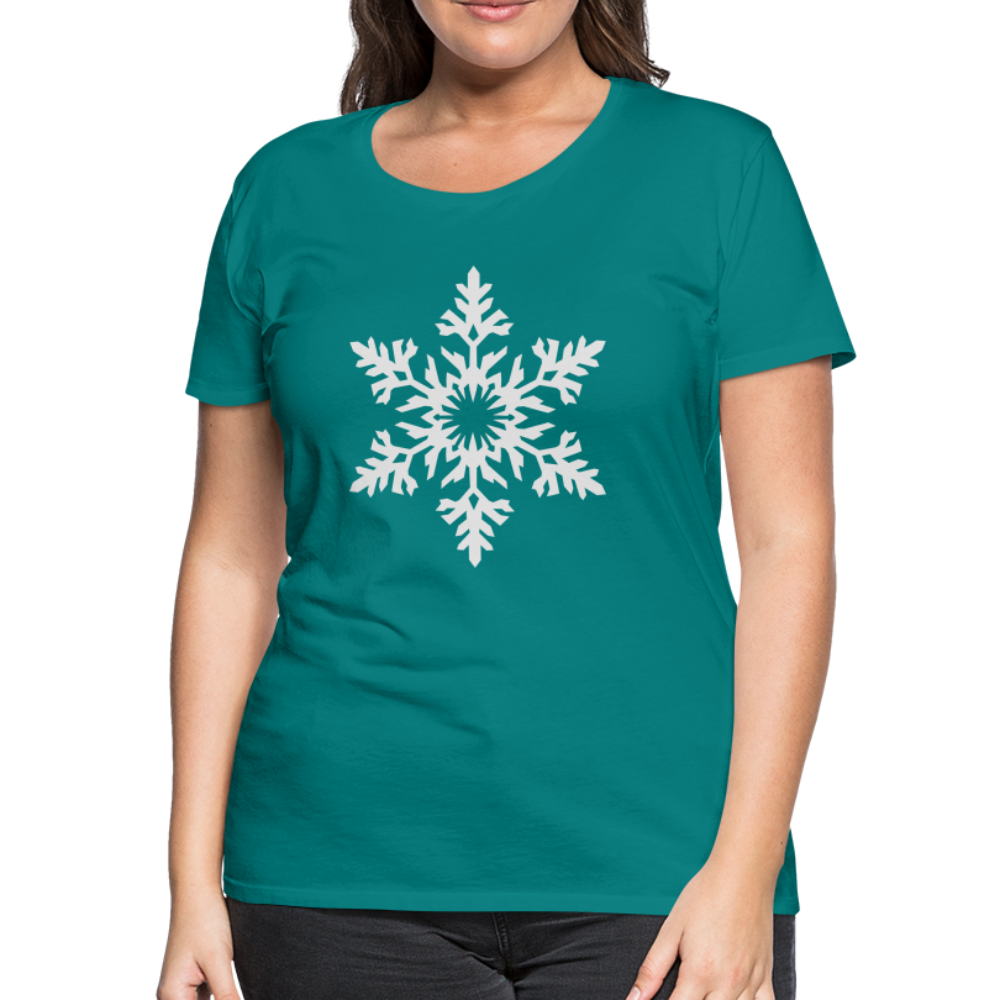 Snowflake Design T-Shirt For Women | Women’s Premium T-Shirt - teal