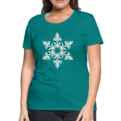 Snowflake Design T-Shirt For Women | Women’s Premium T-Shirt - teal