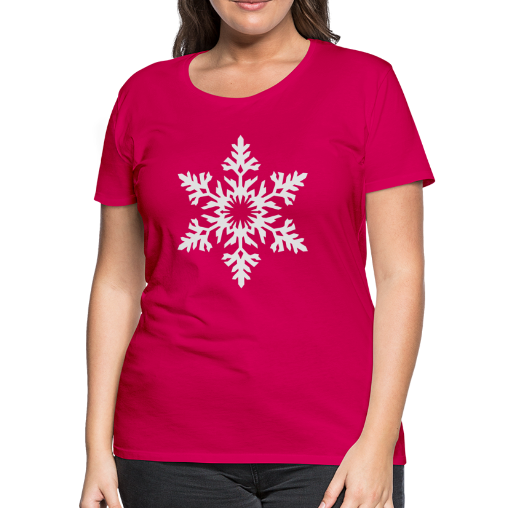 Snowflake Design T-Shirt For Women | Women’s Premium T-Shirt - dark pink