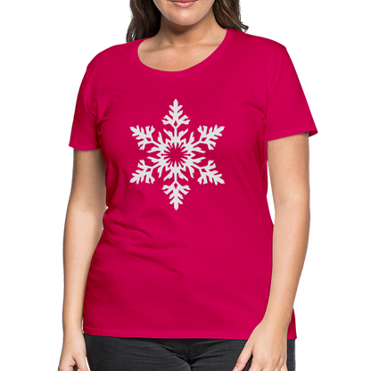 Snowflake Design T-Shirt For Women | Women’s Premium T-Shirt - dark pink