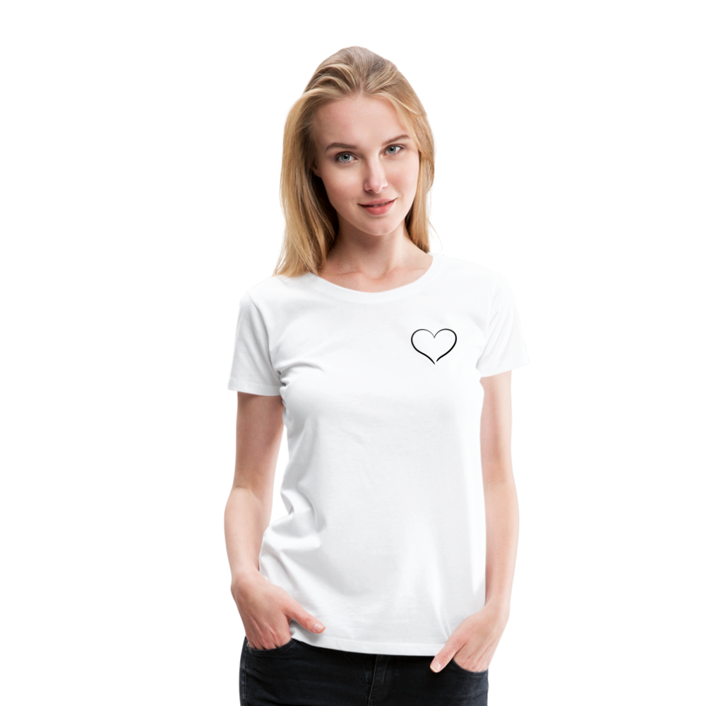 Heart Outline Design T-Shirt for Women | Women’s Premium T-Shirt - white