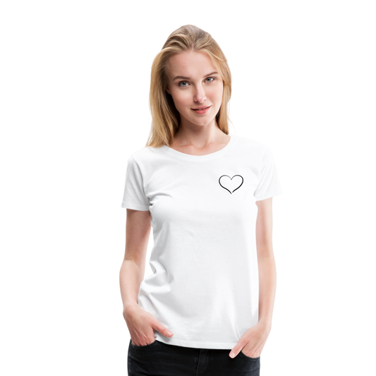 Heart Outline Design T-Shirt for Women | Women’s Premium T-Shirt - white