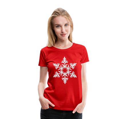 Snowflake Design T-Shirt For Women | Women’s Premium T-Shirt - red