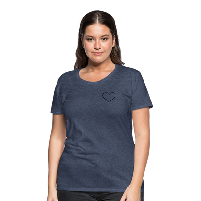 Heart Outline Design T-Shirt for Women | Women’s Premium T-Shirt - heather blue