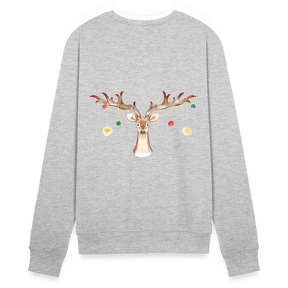 Reindeer with Decorative Hanging Ornaments | Bella + Canvas Unisex Sweatshirt - heather gray