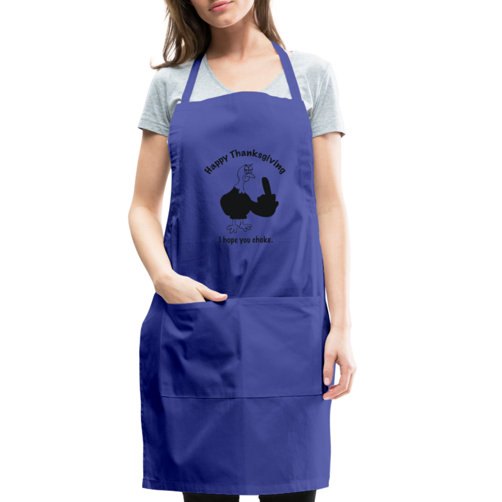 Happy Thanksgiving Apron | Adjustable Apron - royal blue