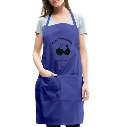 Happy Thanksgiving Apron | Adjustable Apron - royal blue