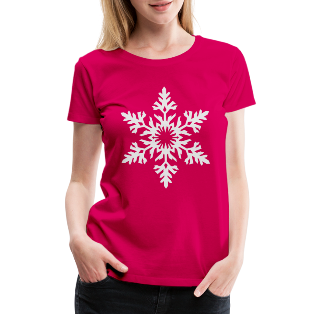 Snowflake Design T-Shirt For Women | Women’s Premium T-Shirt - dark pink