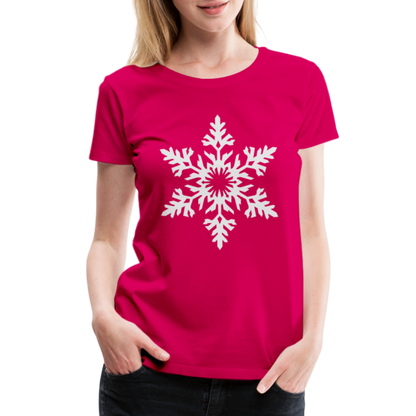 Snowflake Design T-Shirt For Women | Women’s Premium T-Shirt - dark pink