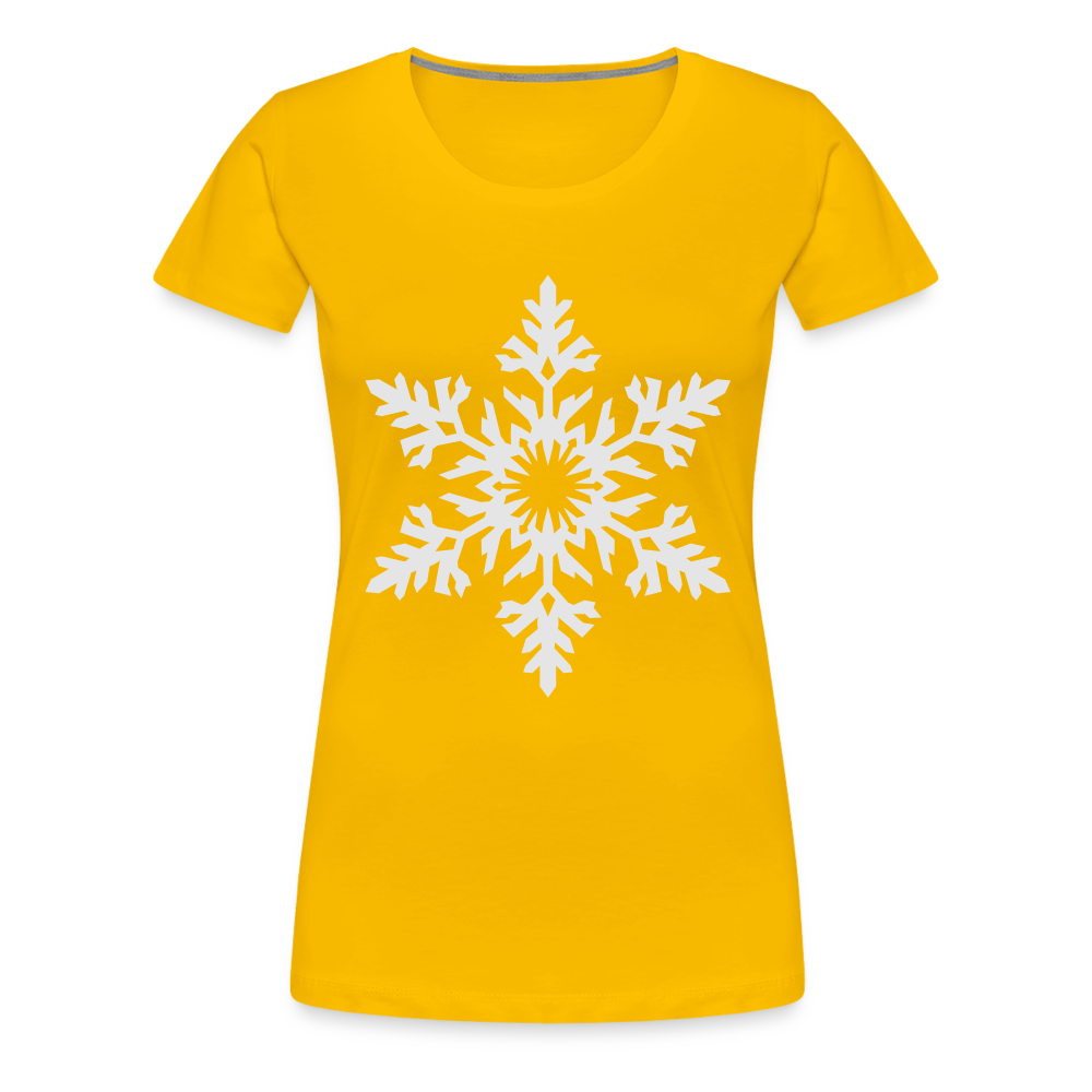 Snowflake Design T-Shirt For Women | Women’s Premium T-Shirt - sun yellow