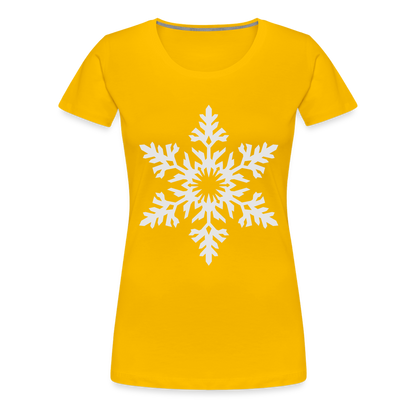 Snowflake Design T-Shirt For Women | Women’s Premium T-Shirt - sun yellow