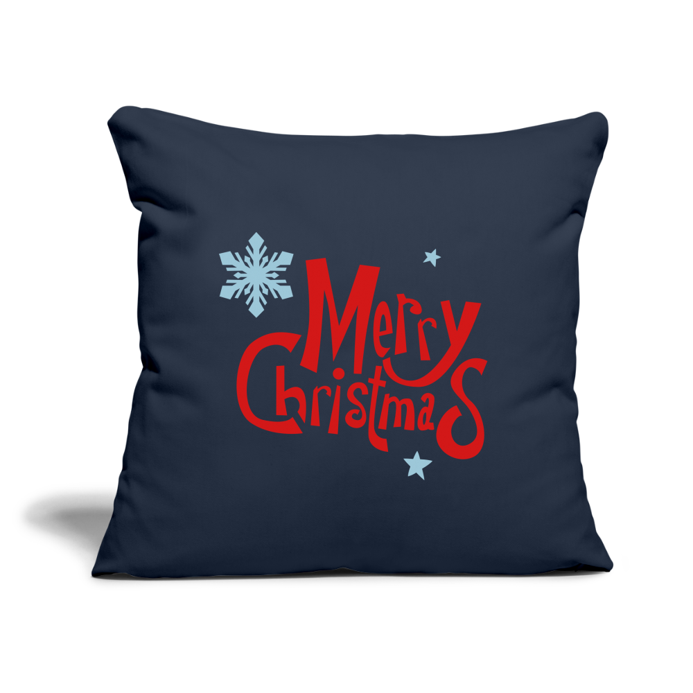 Throw Pillow Cover 18" x 18" – "Merry Christmas" Design - navy