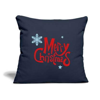 Throw Pillow Cover 18" x 18" – "Merry Christmas" Design - navy