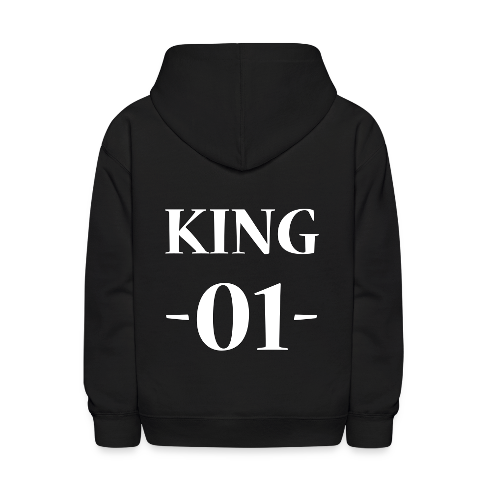 Kids' Hoodie-  "King No. 1" Back Print - black