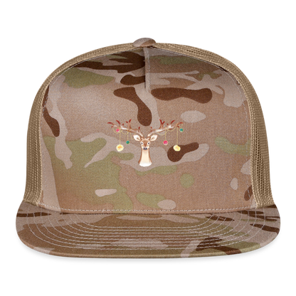 Reindeer with Decorative Hanging Ornaments | Trucker Hat - MultiCam\tan