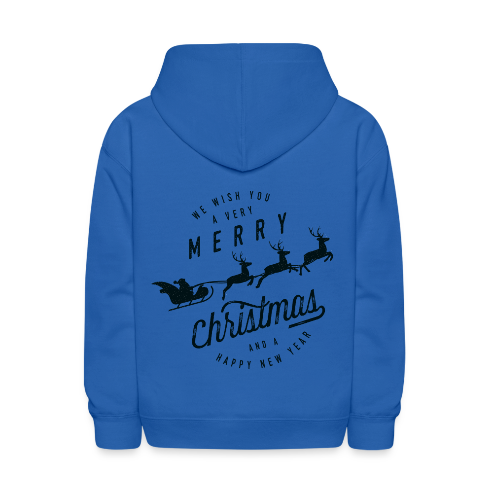 Kids' Hoodie- Merry Christmas And Happy New Year - royal blue