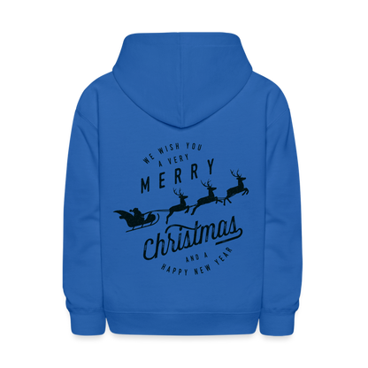 Kids' Hoodie- Merry Christmas And Happy New Year - royal blue