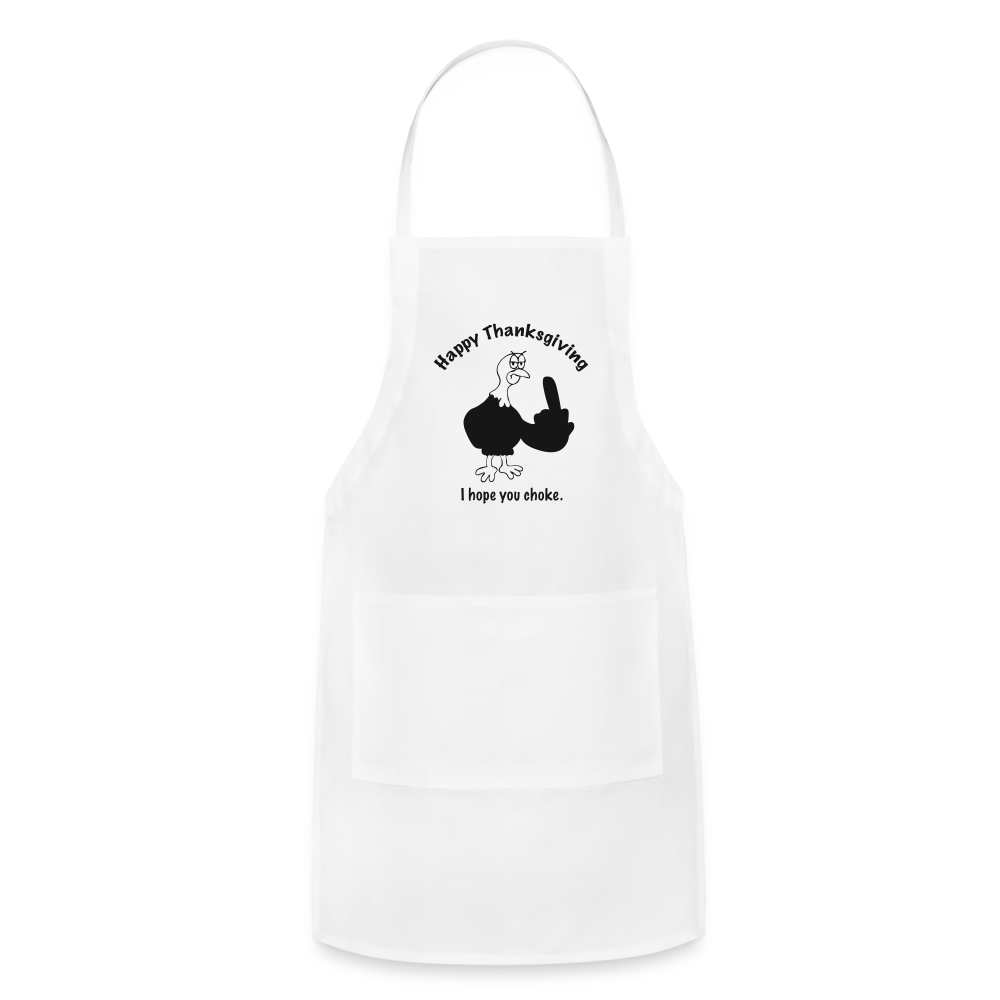 Happy Thanksgiving Apron | Adjustable Apron - white