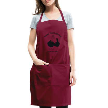 Happy Thanksgiving Apron | Adjustable Apron - burgundy