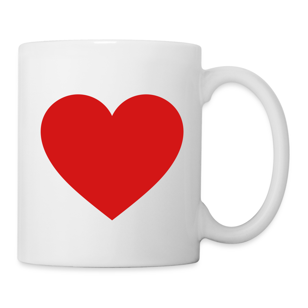 Heart Ceramic Cup- Coffee/Tea Mug - white