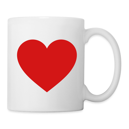 Heart Ceramic Cup- Coffee/Tea Mug - white