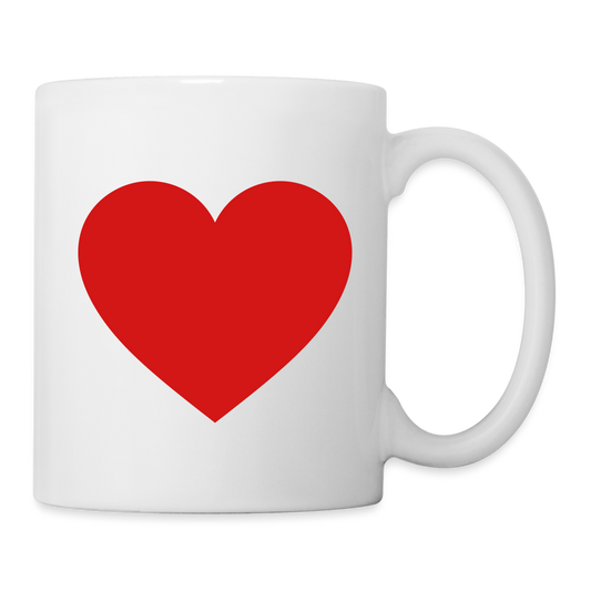 Heart Ceramic Cup- Coffee/Tea Mug - white