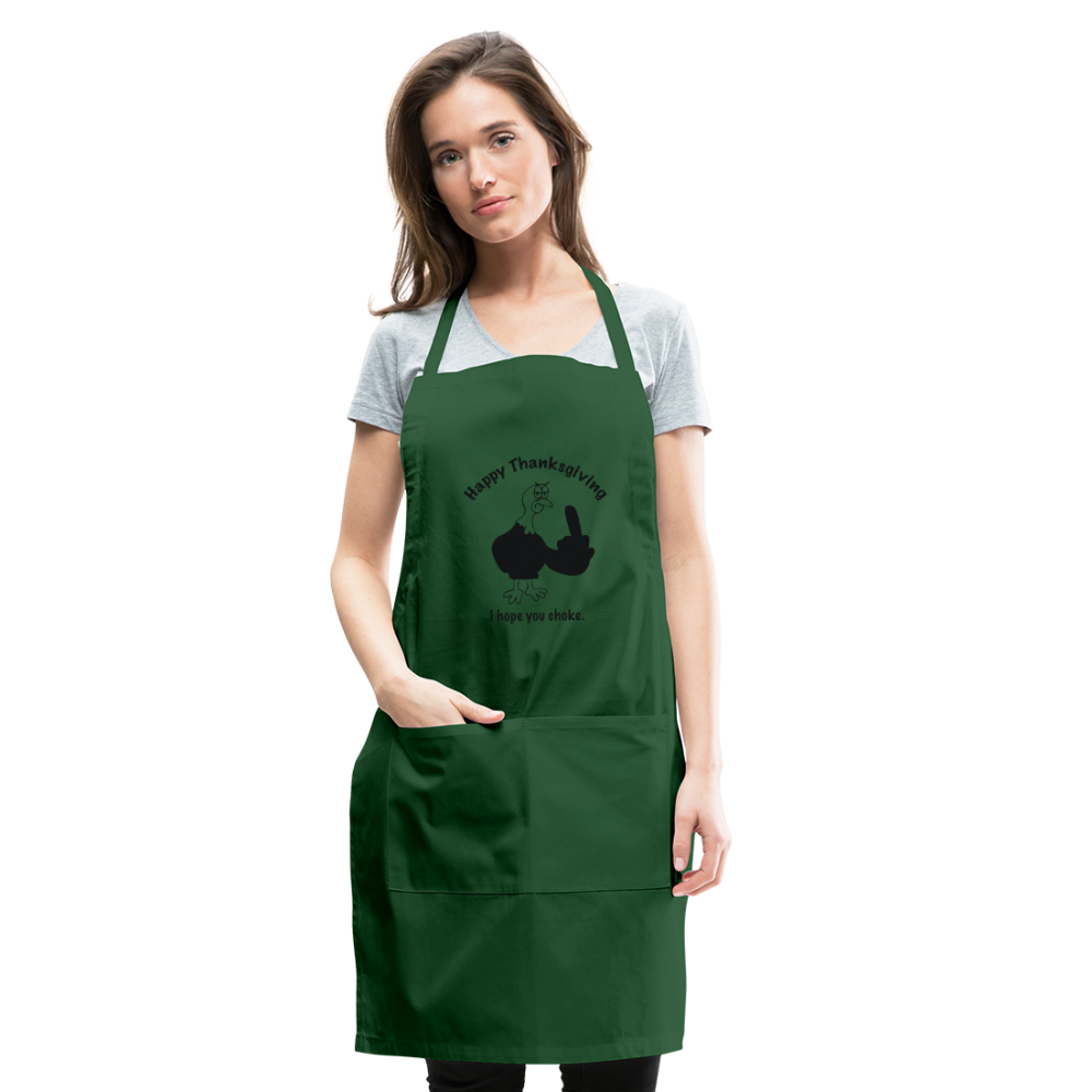 Happy Thanksgiving Apron | Adjustable Apron - forest green