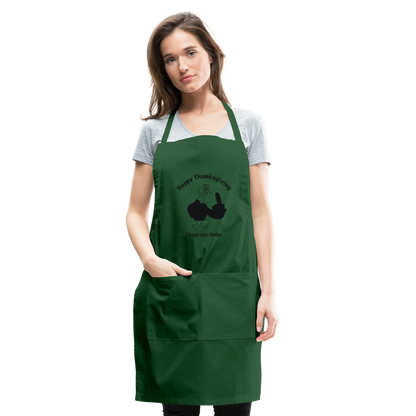 Happy Thanksgiving Apron | Adjustable Apron - forest green