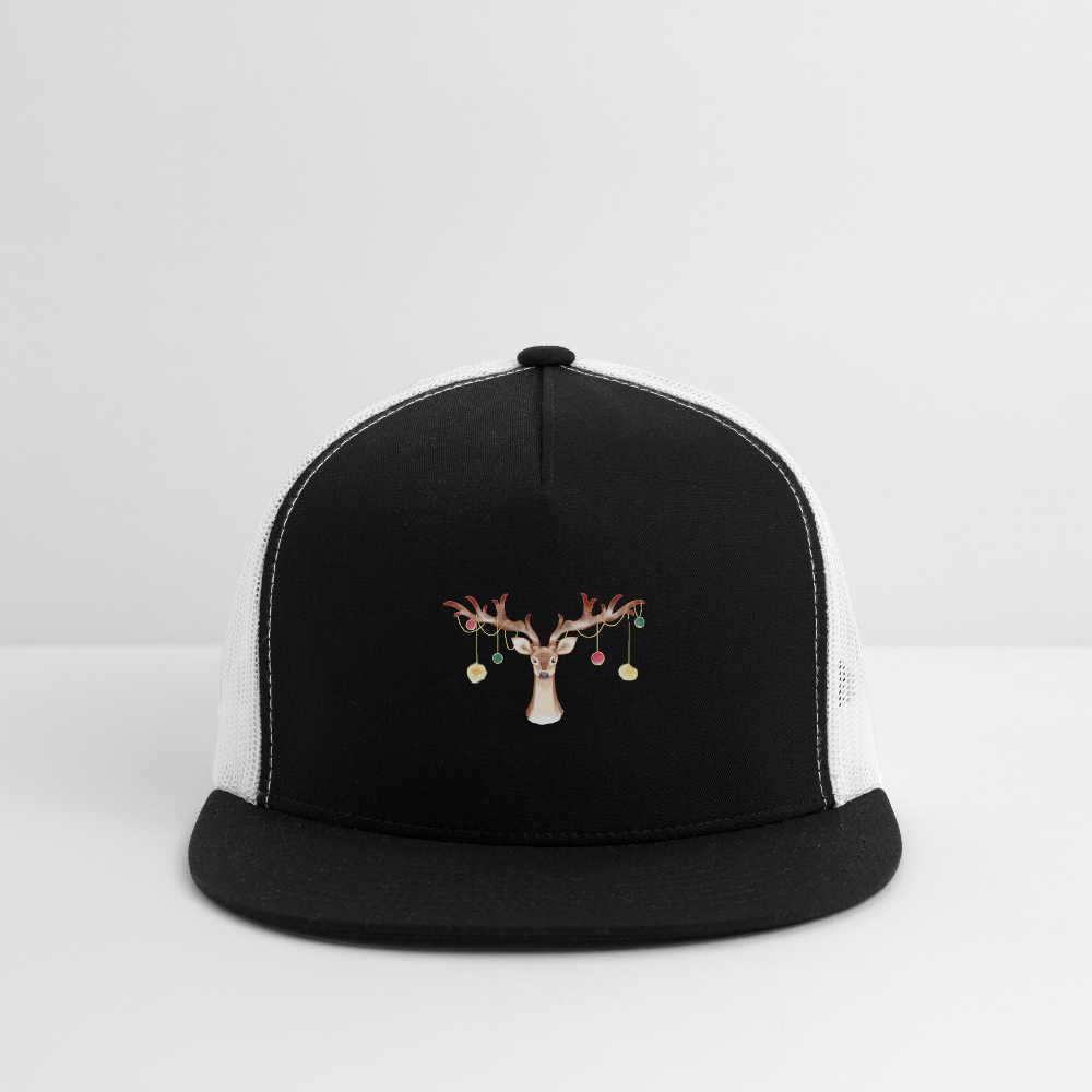 Reindeer with Decorative Hanging Ornaments | Trucker Hat - black/white