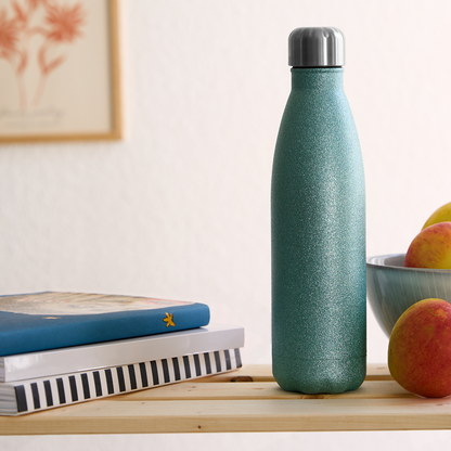 Insulated Stainless Steel Water Bottle - turquoise glitter