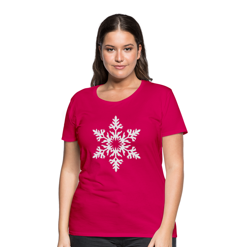 Snowflake Design T-Shirt For Women | Women’s Premium T-Shirt - dark pink