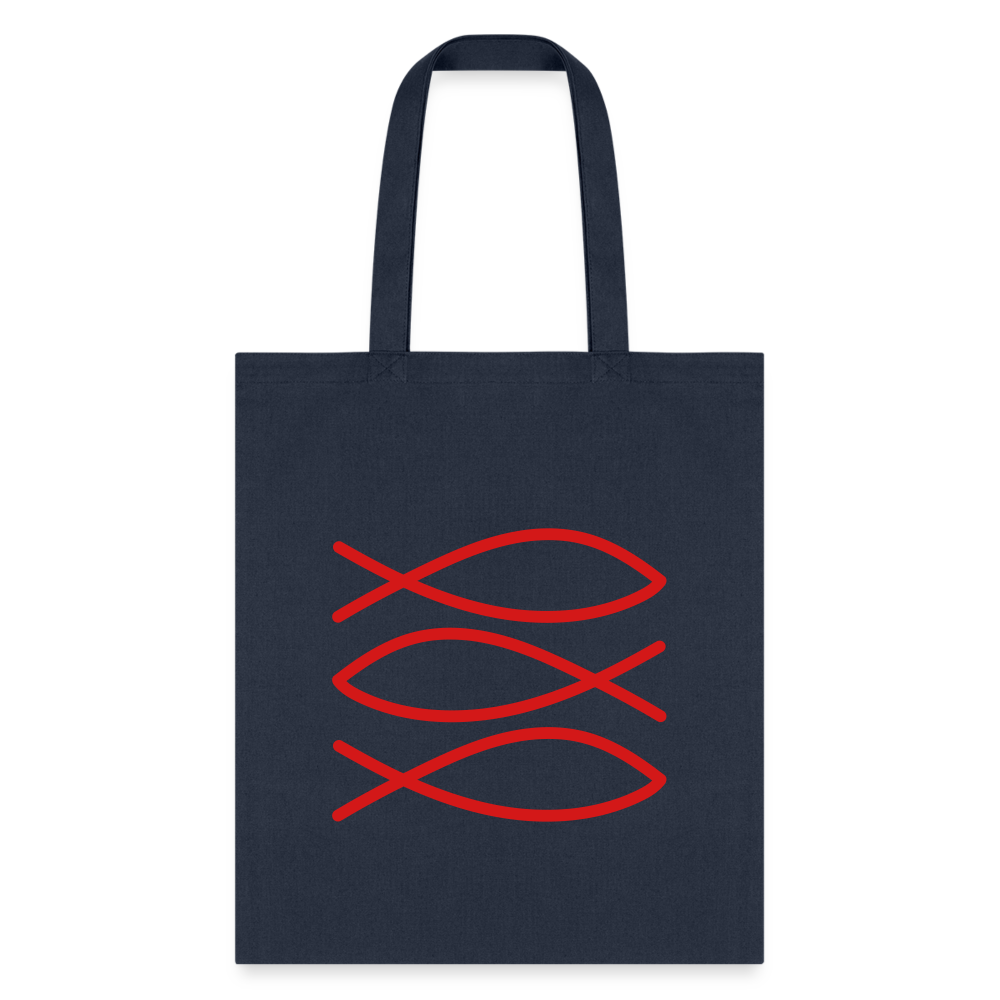 Tote Bag Chic Jesus Fish Symbol Tote Bag – Stylish & Faithful - navy