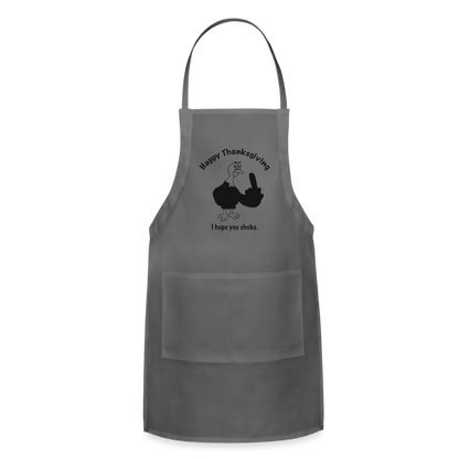 Happy Thanksgiving Apron | Adjustable Apron - charcoal