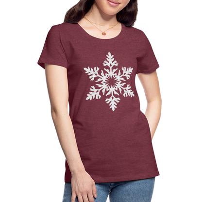 Snowflake Design T-Shirt For Women | Women’s Premium T-Shirt - heather burgundy