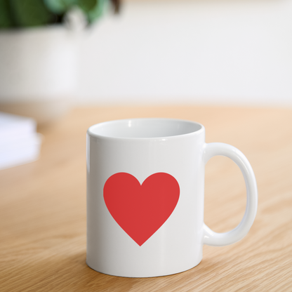 Heart Ceramic Cup- Coffee/Tea Mug - white