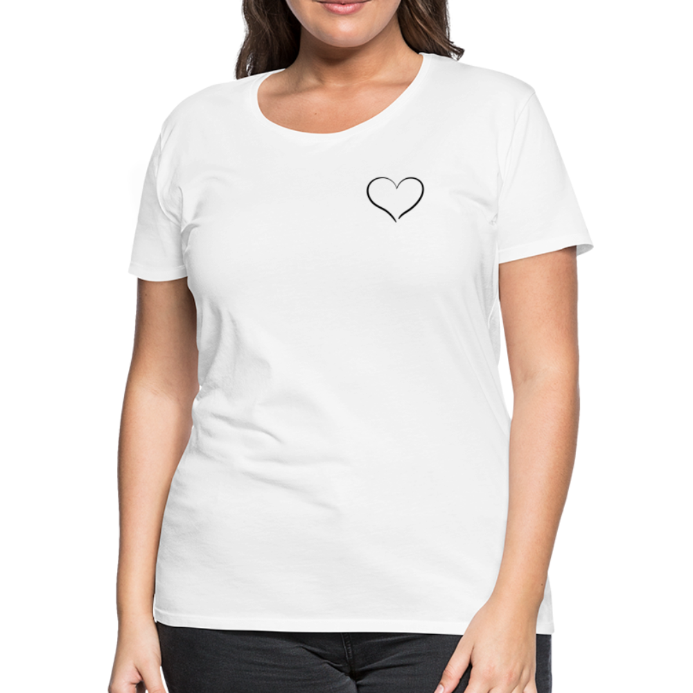 Heart Outline Design T-Shirt for Women | Women’s Premium T-Shirt - white