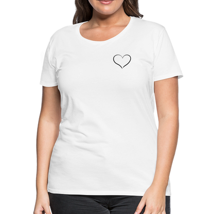 Heart Outline Design T-Shirt for Women | Women’s Premium T-Shirt - white