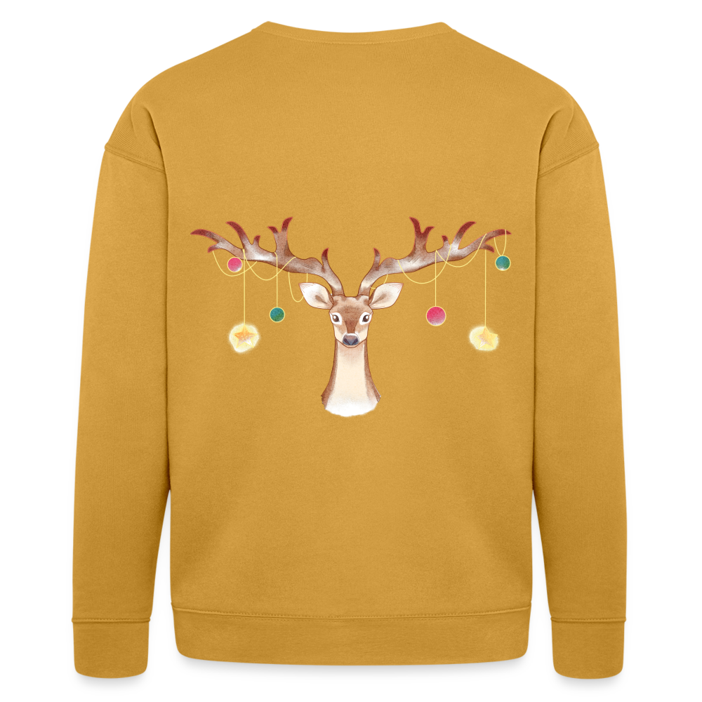 Reindeer with Decorative Hanging Ornaments | Bella + Canvas Unisex Sweatshirt - heather mustard