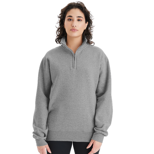 Champion Unisex 1/4 Zip Pullover Sweatshirt– Timeless Comfort & Style - heather gray