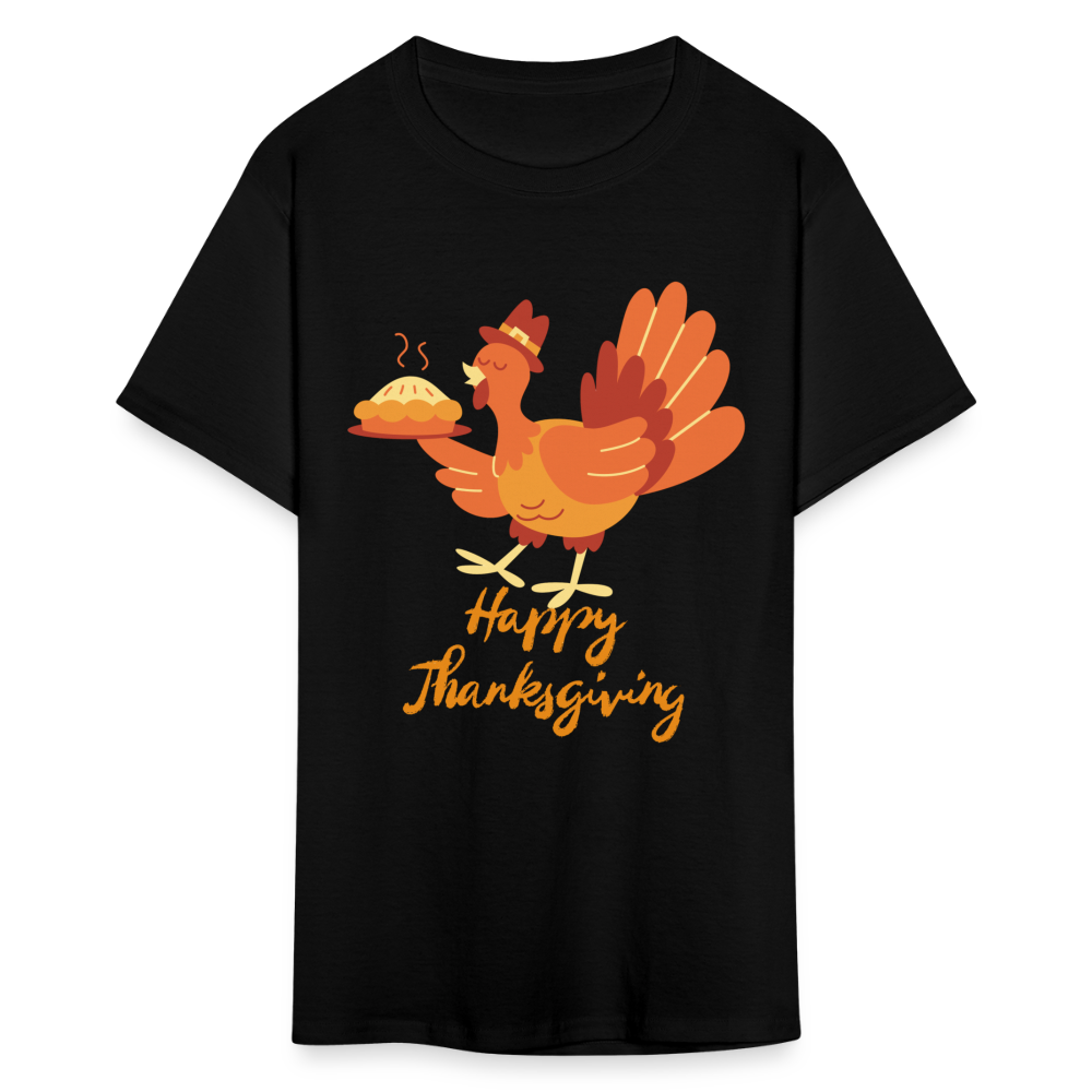 Happy Thanksgiving with Turkey | Unisex Classic T-Shirt for Men and Women - black