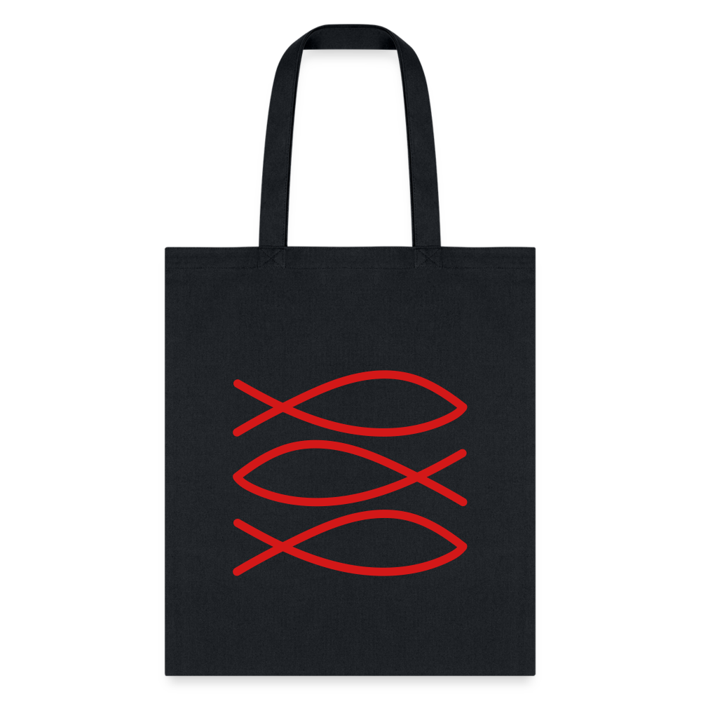 Tote Bag Chic Jesus Fish Symbol Tote Bag – Stylish & Faithful - black